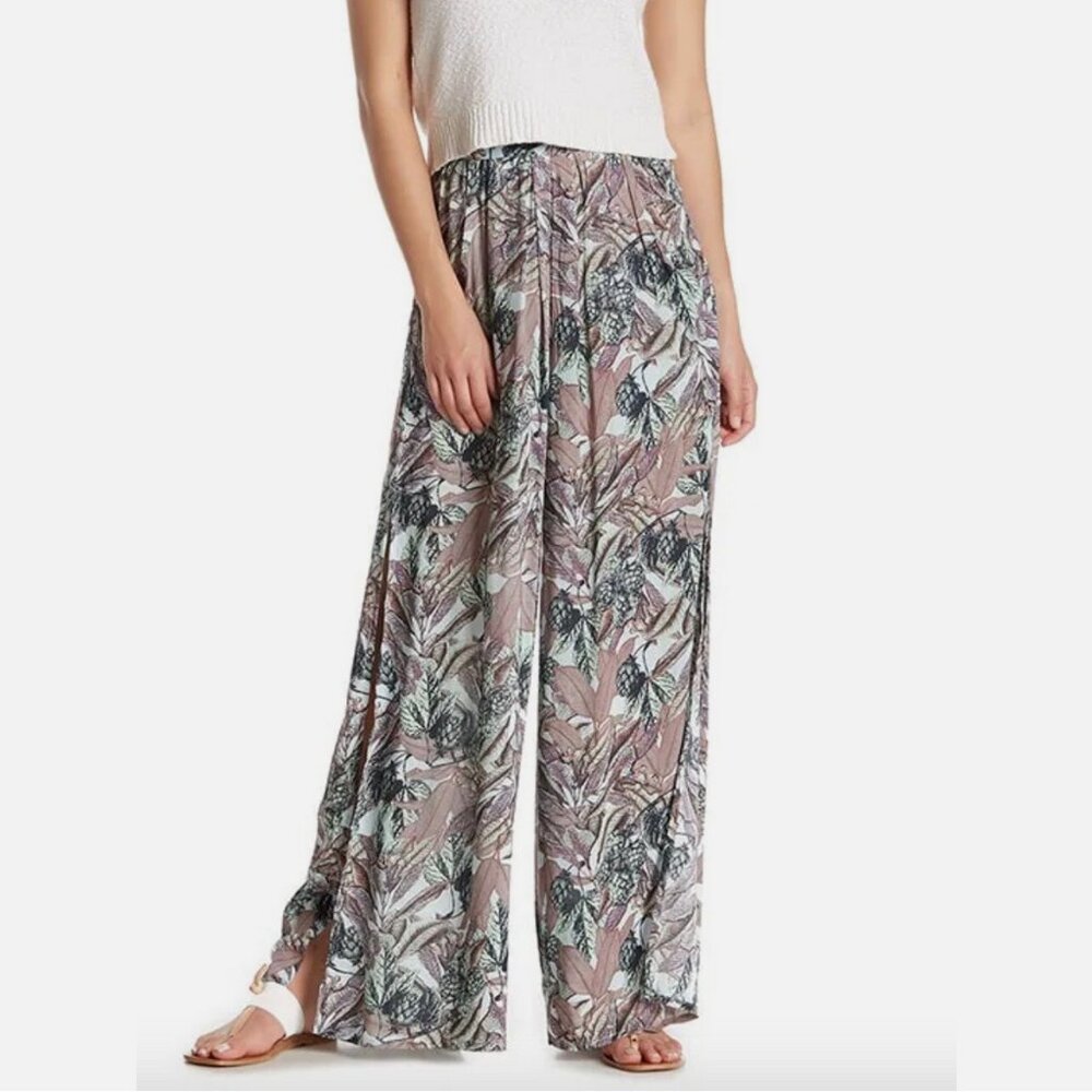 Maaji Leaf Print Wide Leg Cover-Up Pants